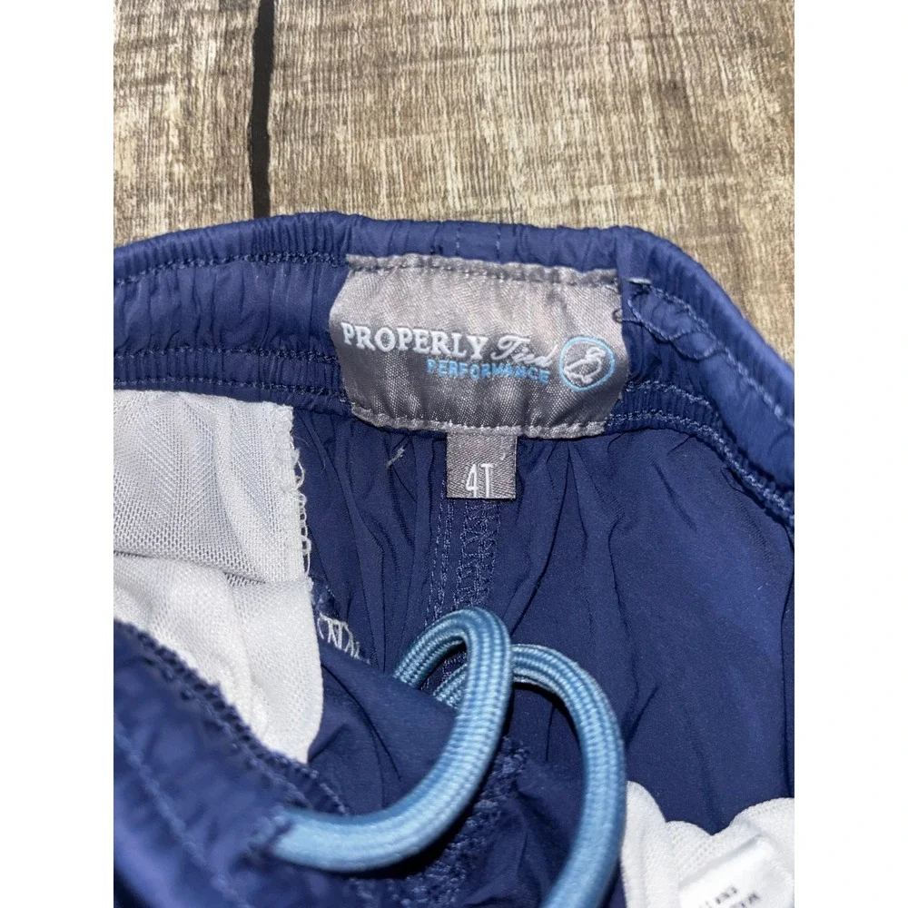 Properly Tied Boys Drifter Short Navy Blue Performance Swim Trunks 4T